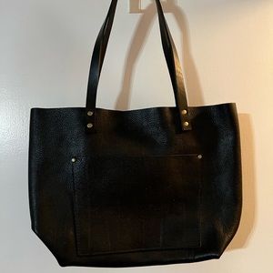 Large pebbled black Portland Leather Goods tote